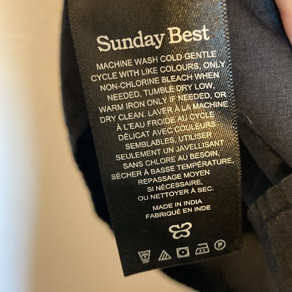 Aritzia Sunday Best Womens Size M Black Smocked Mini Nap Dress Puffed Sleeves - Picture 6 of 10